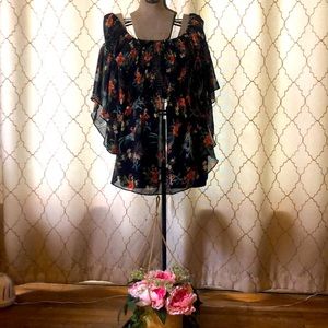 Sheer floral fabric top